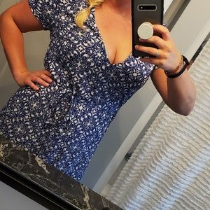 Lulus Blue Pattern Maxi Dress